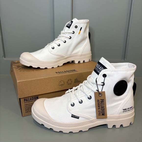Palladium Other - Palladium Pampa HTG Supply White Star Canvas‎ 77356 Women's Sz 11 Men's Size 9.5